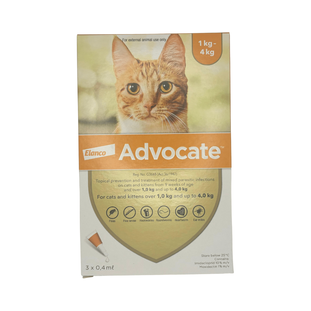 Advocate Spot-On for Cats 4kg (3 Pipette's) Orange Vet