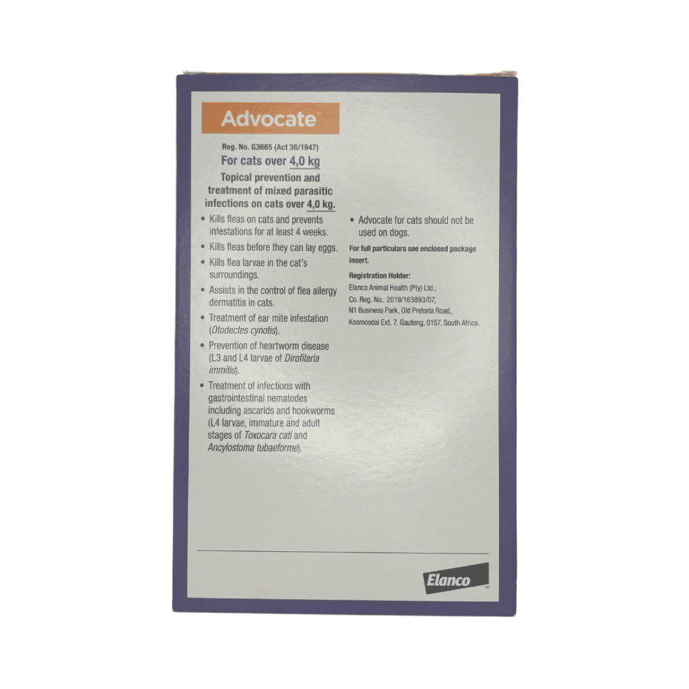 Advocate Spot-On for Cats Over 4kg (3 Pipette's) Purple