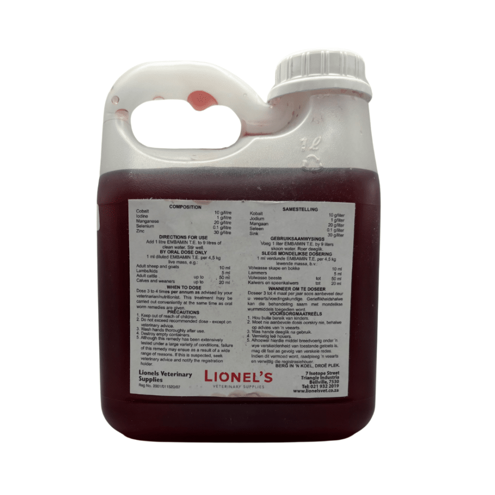 Embamin T.E. Oral Liquid Trace Element Supplement (1 Litre)