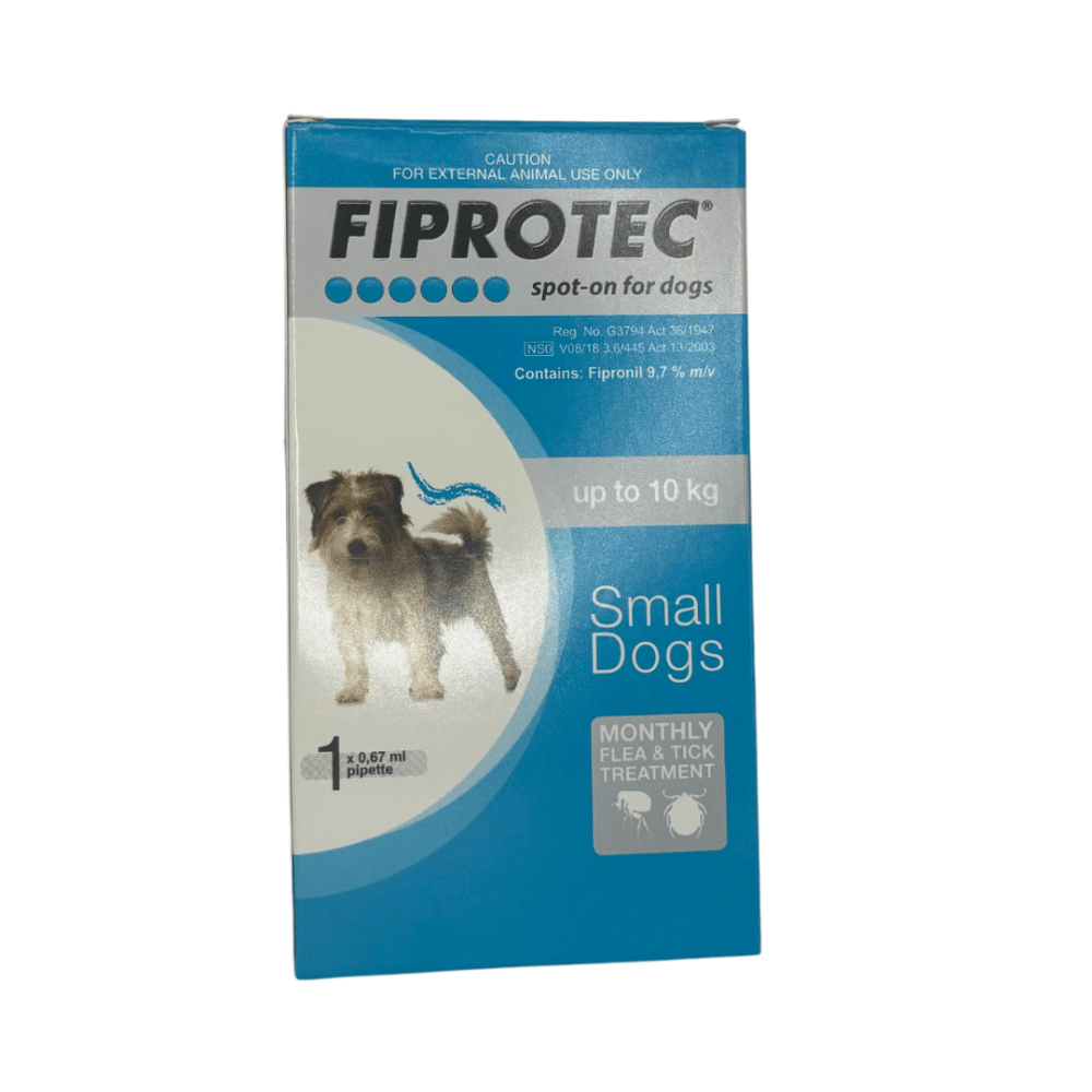 Fiprotec Tick and Flea Spot-On for Small Dogs 0-10kg (Single Pipette) Blue