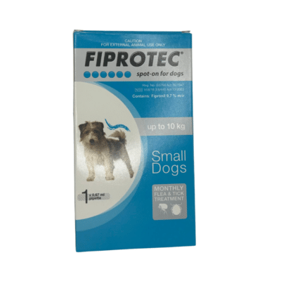 Fiprotec Tick and Flea Spot-On for Small Dogs 0-10kg (Single Pipette) Blue