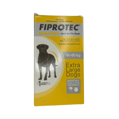 Fiprotec Tick and Flea Spot-On for Extra Large Dogs 40-60kg (Single Pipette) Yellow