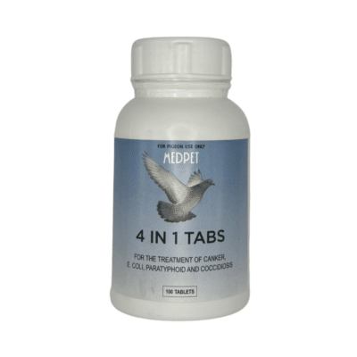 Medpet 4-in-1 Tabs for the treatment of Canker, E.coli, Paratyphoid and Coccidiosis (100)