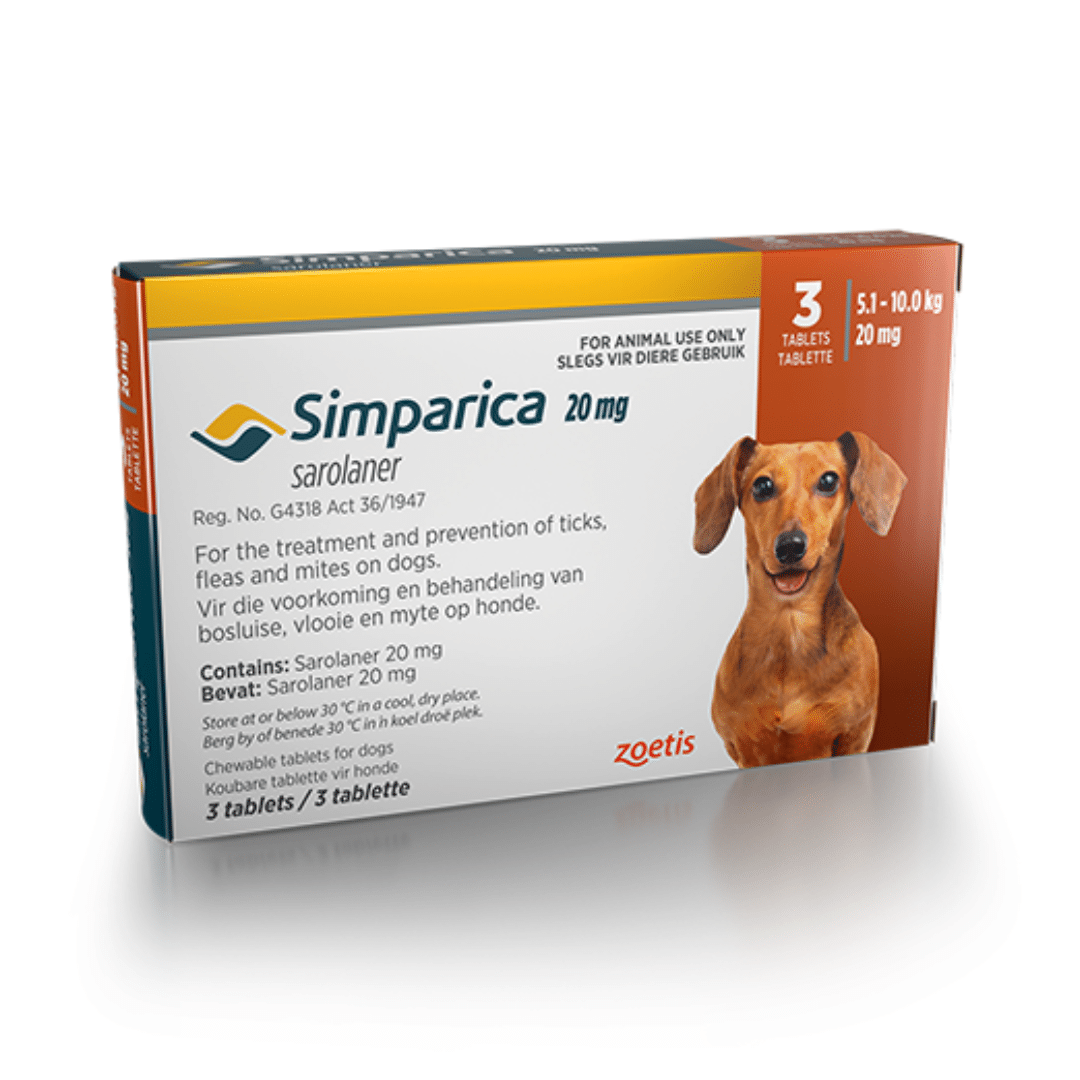 Simparica For Small Dogs 5-10kg - 3 Chews (Light Brown)
