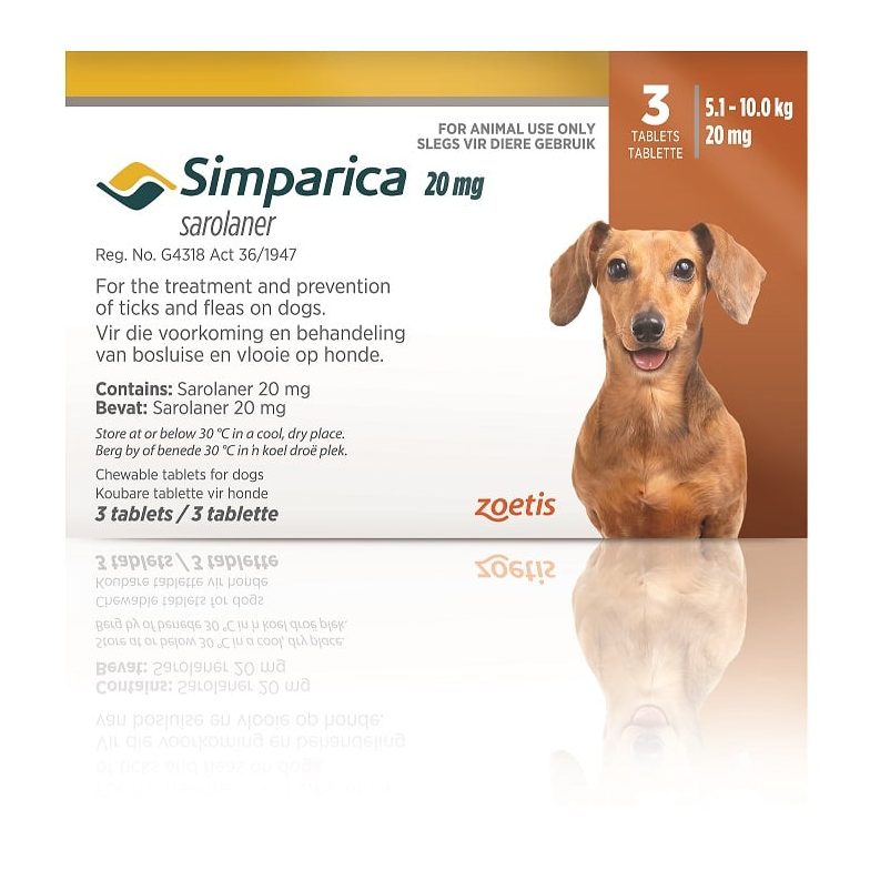 Simparica For Small Dogs 5-10kg - 3 Chews (Light Brown)