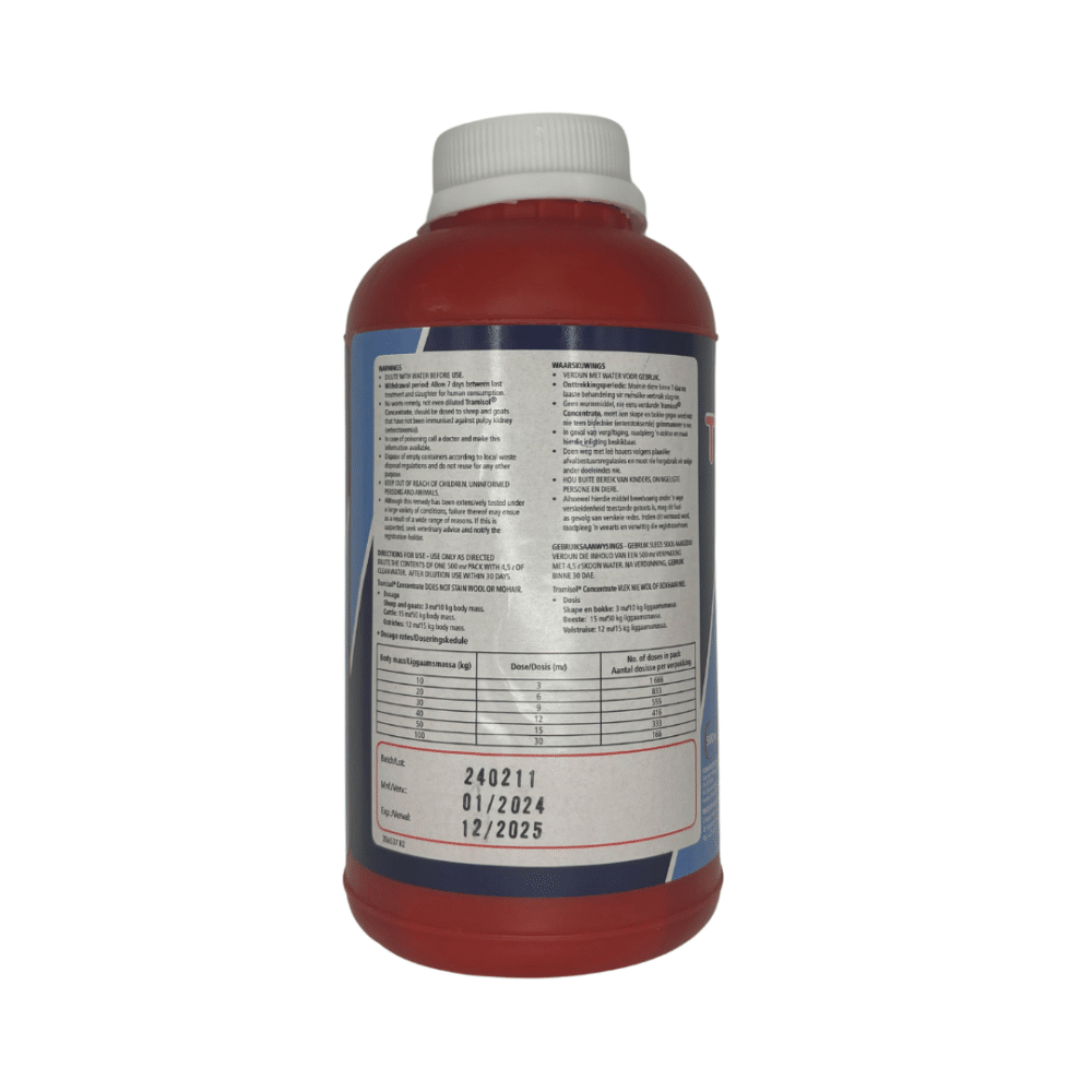 Tramisol Concentrate for Roundworms (500ml)