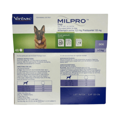 Milpro Dog Deworming Tablets (48 Tablets)