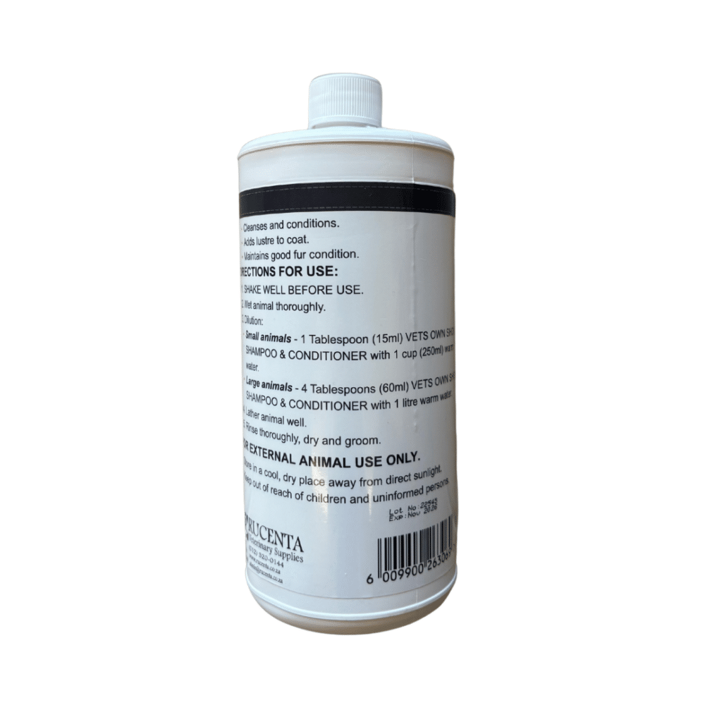 Vet's Own Show Shampoo & Conditioner for Dogs, Cats, Horses & Cattle (1 Litre)