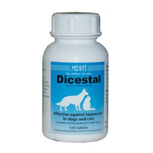 Dicestal Deworming Tablets for Dogs and Cats (100 Tablets)