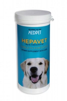 Hepavet Liver Support Vitamin Supplement for Dogs (100 Tablets)
