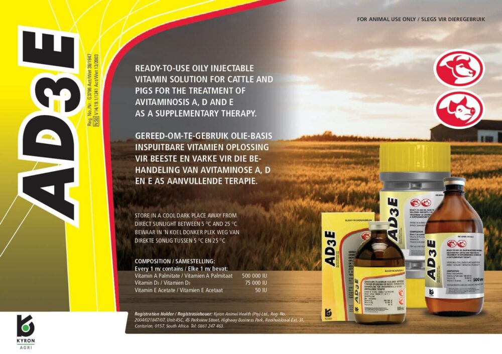AD3E - Ready-to-Use Oily Injectable Vitamin Solution for Cattle and Pigs