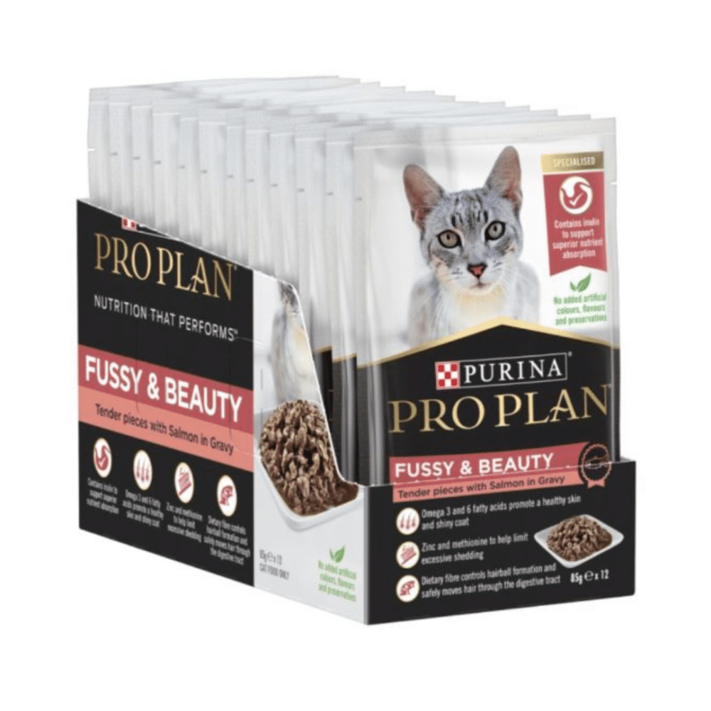 Purina Pro Plan Fussy & Beauty with Salmon Wet Cat Food 12 x 85g