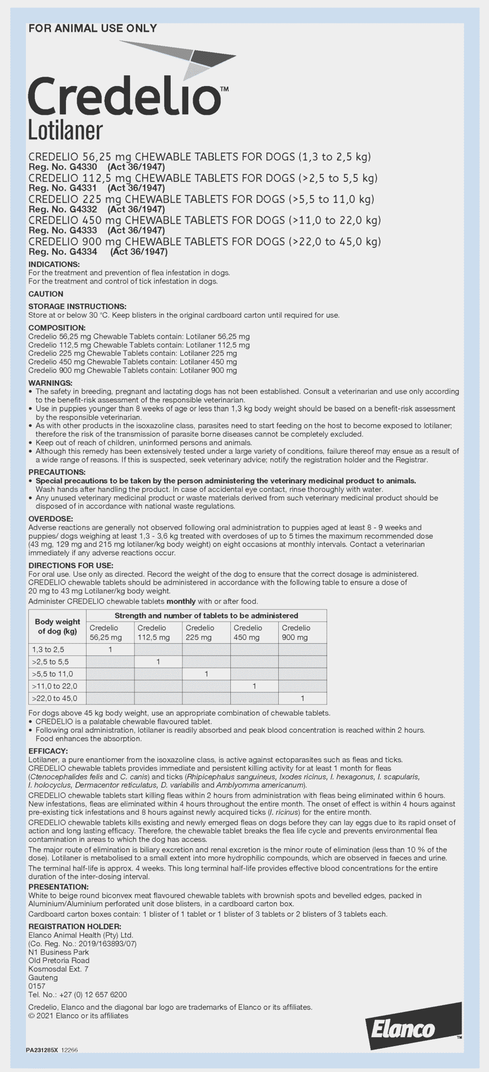 CredelioPI Credelio for Dogs 1.3-2.5kgs (3 doses)