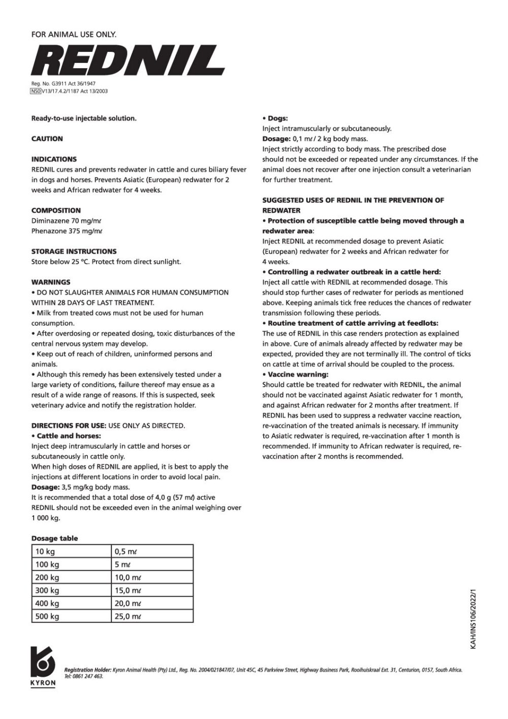 Rednil Injectable Solution (100ml)