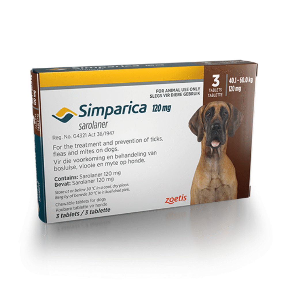 Simparica for Extra Large Dogs 40.1-60kg (Dark Brown)