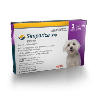 Simparica for Small Dogs & Puppies 2.6-5kg - 3 Chews (Purple)