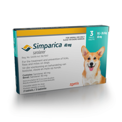 Simparica for Medium Dogs 10.1-20kg - 3 Chews (Turquoise)
