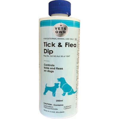 VETS OWN TICK and FLEA DIP 250ml Rucenta