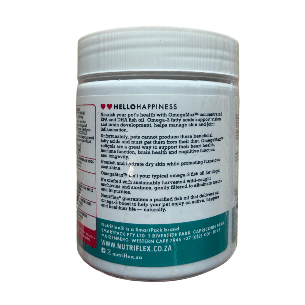 OmegaMax Omega 3 for Dogs & Cats (120 Softgels) | Fish Oil Softgels